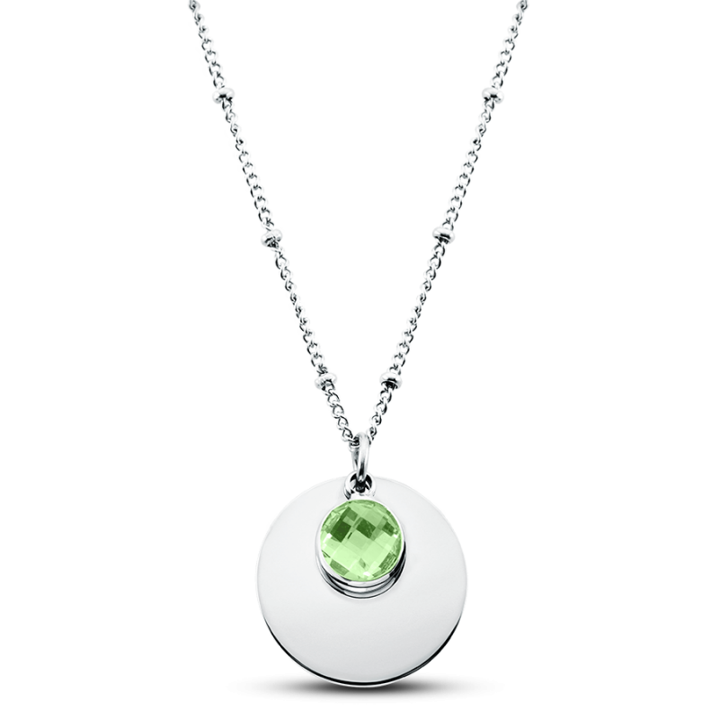 Collier Personnalisé Cercle & Pierre Porte-Bonheur