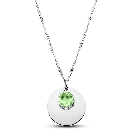 Collier Personnalisé Cercle & Pierre Porte-Bonheur