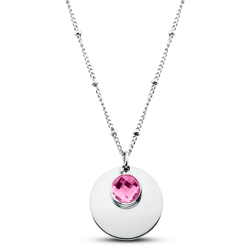 Collier Personnalisé Cercle & Pierre Porte-Bonheur